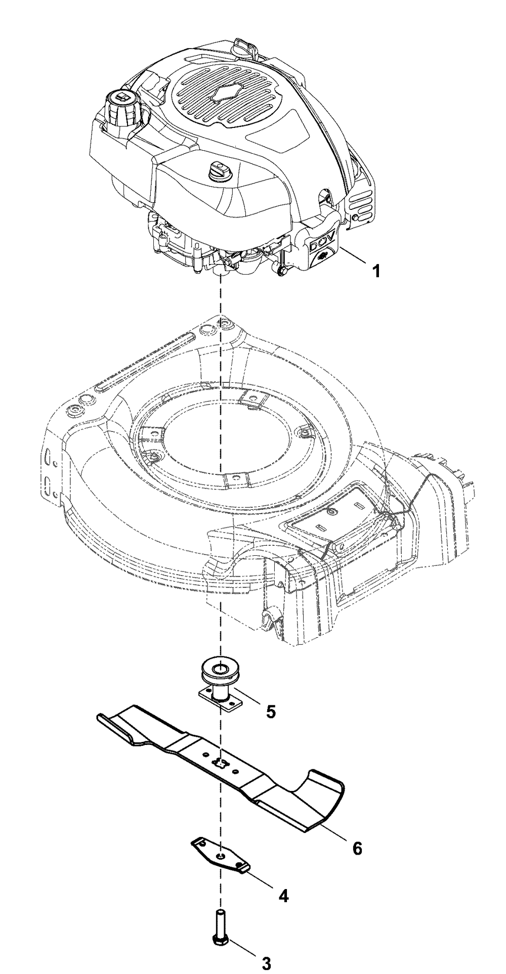Engine And Blade Group Diagram and Parts List for 2691806-00-300E  Briggs and Stratton Lawn Mower